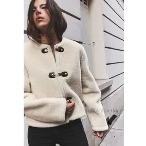 8270. 【未使用タグ付き】ZARA ダブルフェイス ボア ショートライダース 新品 2023aw ZARA ダブルフェイス ライダースジャケット ボア XS